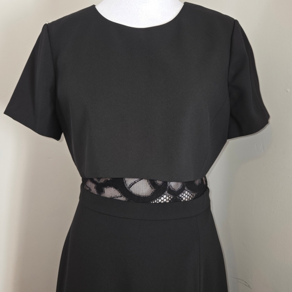 BCBGMaxAzria Haylee Black Maxi Dress with Lace Accent, Sz 6 - Picture 3 of 8